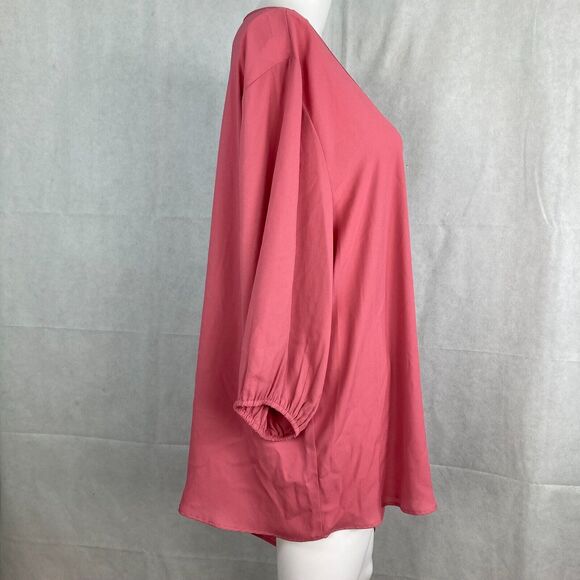 Karen Kane Shirt Womens Sz 2X Pink Flowy Stretch Asymmetrical Pullover Tunic Top - Picture 4 of 9